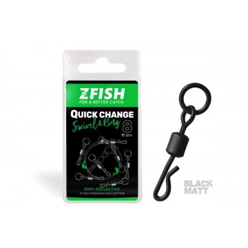 ZFISH Obratlík Quick Change Swivel with Ring vel.8
