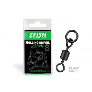 ZFISH Obratlík Rolling Swivel with Ring Black...